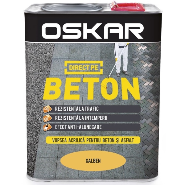 Oskar Vopsea Acrilica Direct Pe Beton Galben 2.5L 5011863